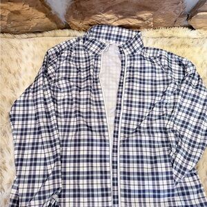 Izod Blue and White and green classic striped golf jacket.